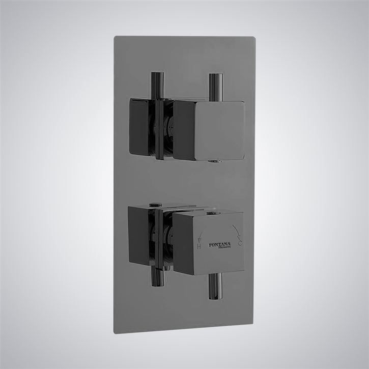 Fontana Gun Metal Gray Finish Concealed Thermostatic Shower Valve Mixer 2-Way