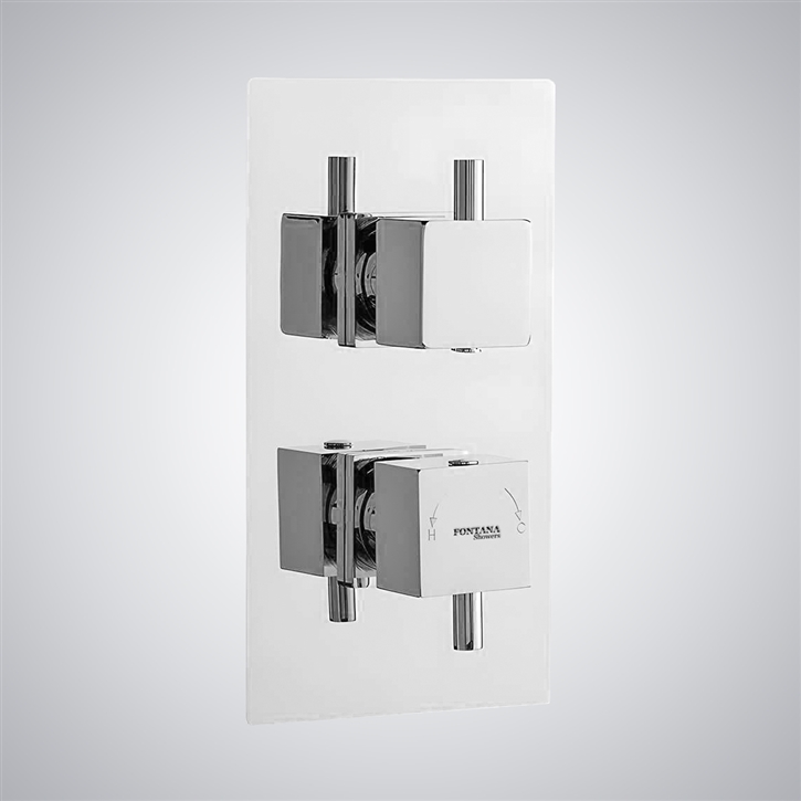 Fontana Matte White Finish Concealed Thermostatic Shower Valve Mixer 2-Way