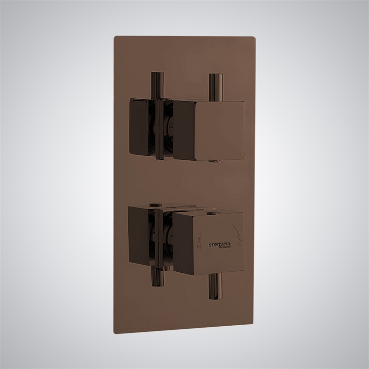 Fontana Oil Rubbed Bronze Finish Concealed Thermostatic Shower Valve Mixer 2-Way