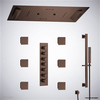 Fontana Lucano LED audio shower system in oil rubbed bronze