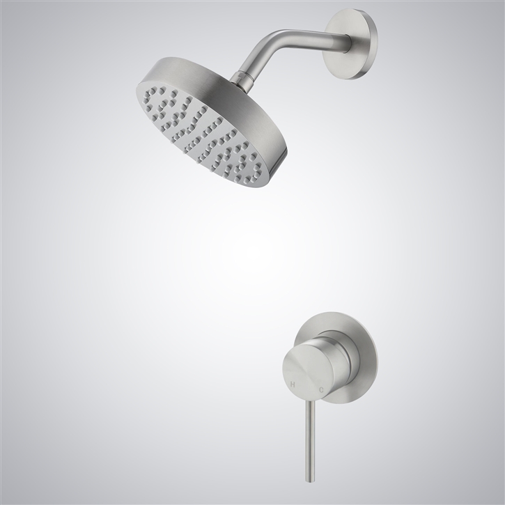 Fontana Dijon Brushed Nickel High-Pressure Brass Rainfall Shower Head Set