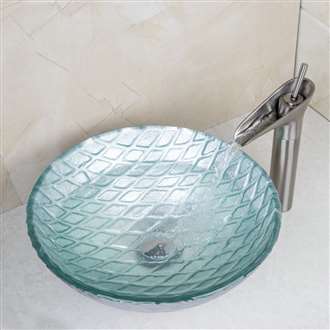 Turin Round Bathroom Sink with Waterfall Faucet & Drain