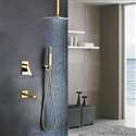 Fontana L'Aquila Brass Gold-Tone Shower Set Ceiling Mount FS3561BH with LED Lighting