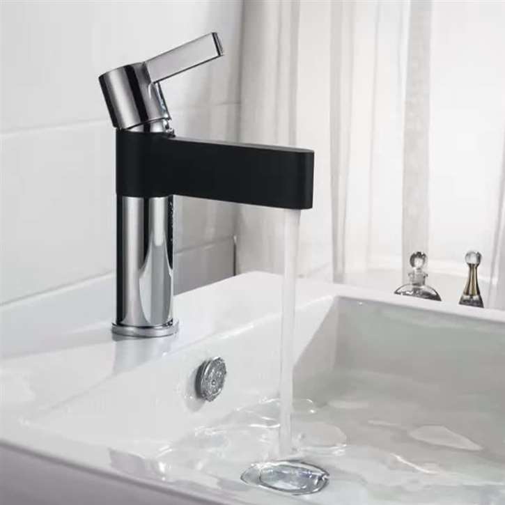 Ajaccio Single Handle Chrome Matte Black Deck Mounted Bathroom Faucet (FS3689)
