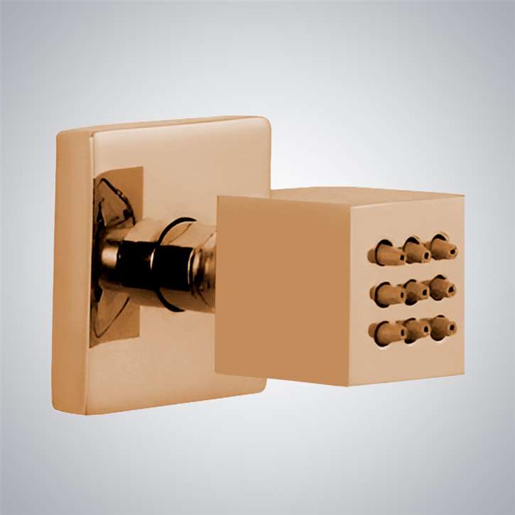 Fontana Bergamo Rose Gold Wall Mounted Body Massage Spray Jets
