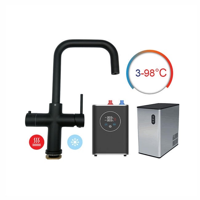 Fontana Aniche Matte Black Deck Mounted Kitchen Faucet