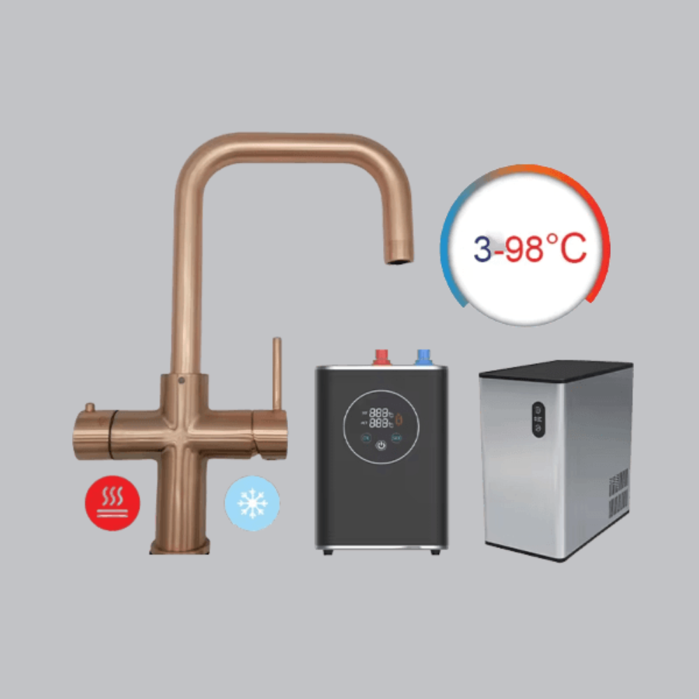 Fontana  Cava de' Tirreni Rose Gold Deck Mounted Kitchen Faucet