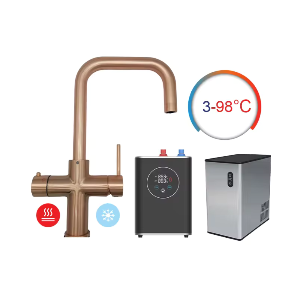 Fontana  Cava de' Tirreni Rose Gold Deck Mounted Kitchen Faucet