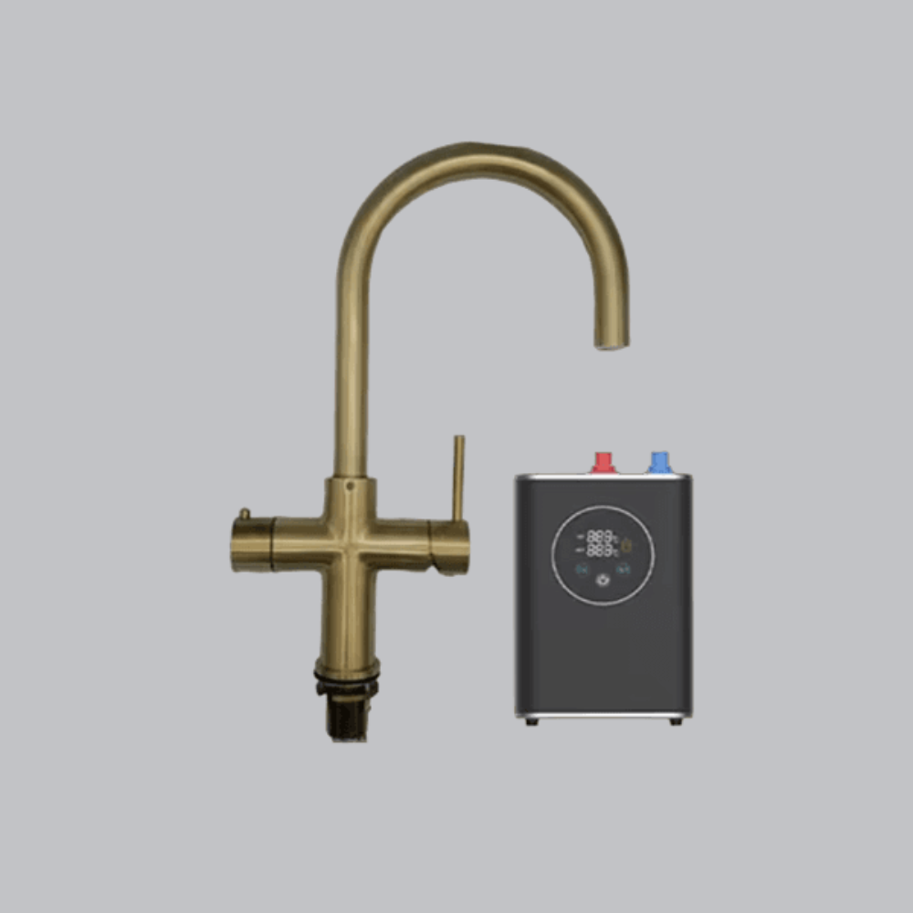 Fontana Caltanissetta Brushed Gold Deck Mounted Kitchen Faucet