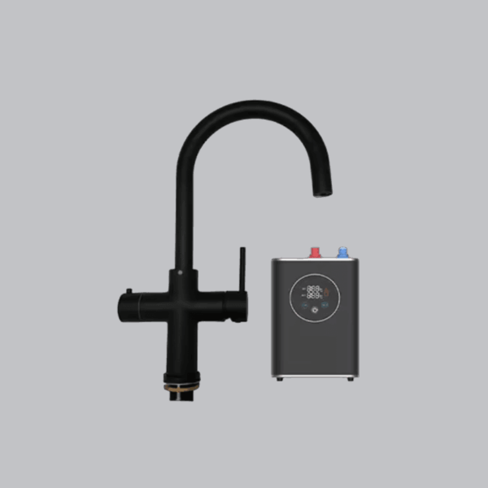 Fontana Corigliano-Rossano Matte Black Deck Mounted Kitchen Faucet