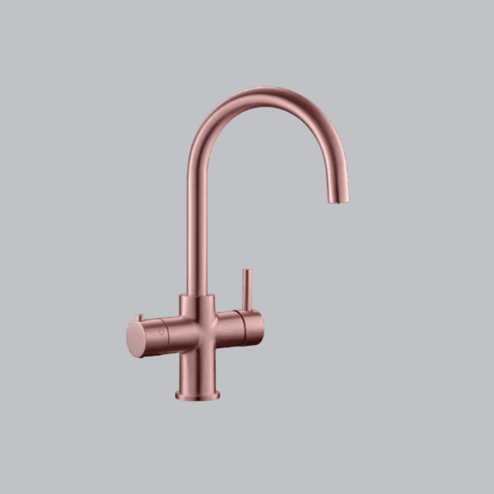 Fontana Guidonia Montecelio Rose Gold Deck Mounted Kitchen Faucet