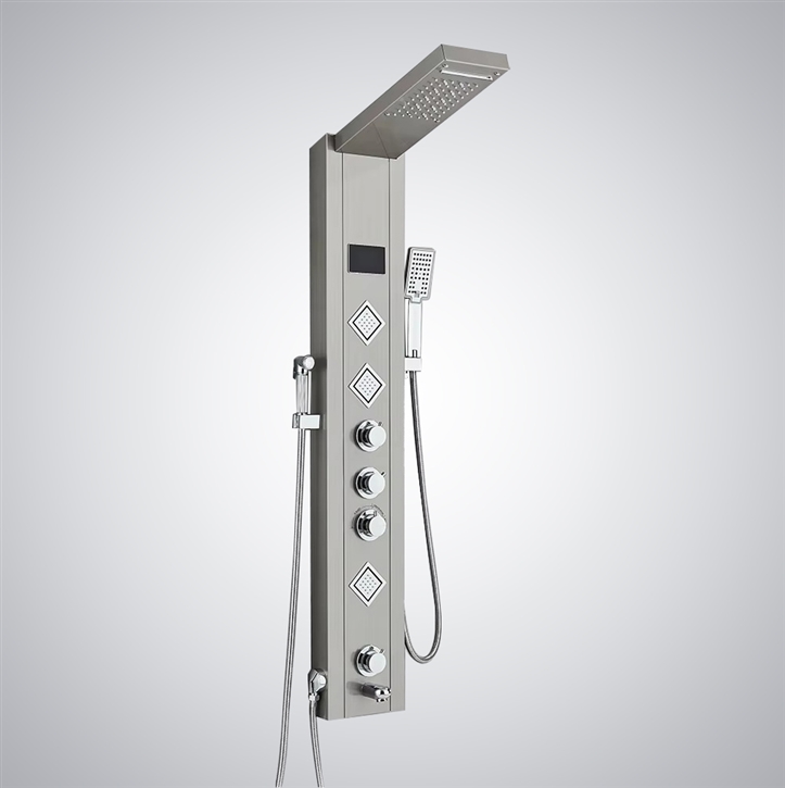Fontana Albisola Brushed Nickel Shower Panel