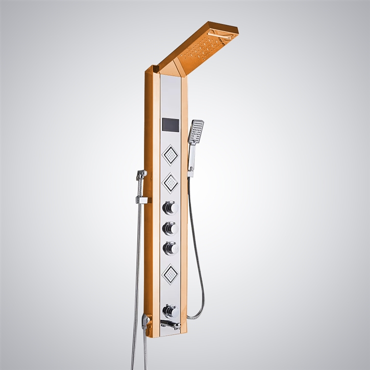 Fontana Albisola Rose Gold Four Handle Shower Panel