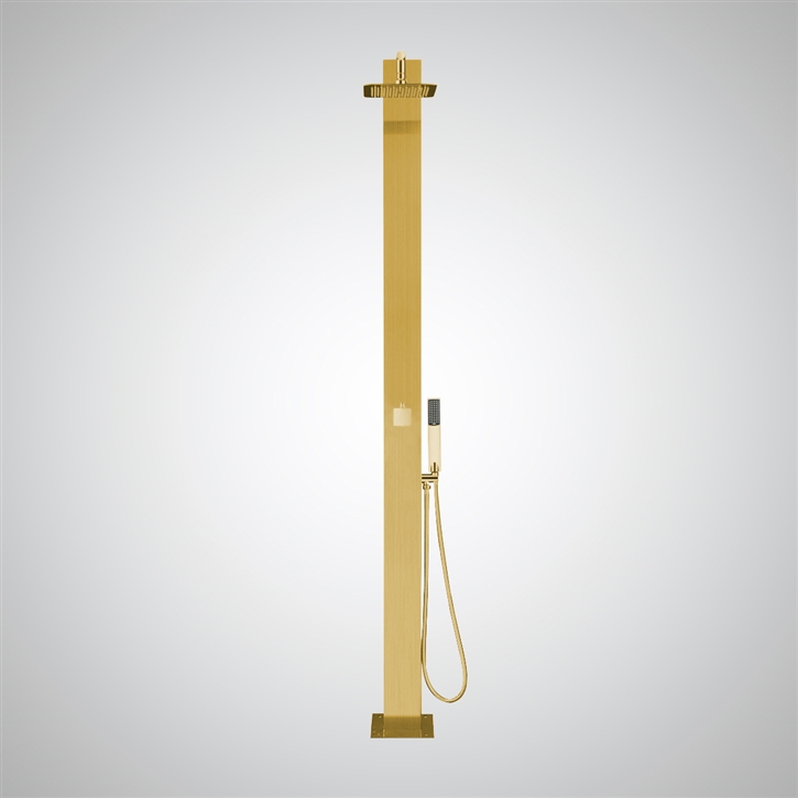 Fontana Serenity Falls Brushed Gold Outdoor Shower Panel