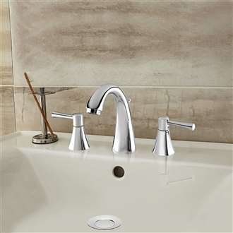 Baracoa Deck Mount Dual Handle Bathroom Commercial Sink Tap 