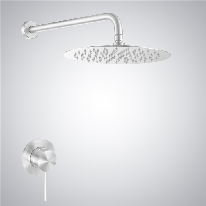 Fontana Modern  Marseille Matte White Finish In Rainfall Shower Head Set