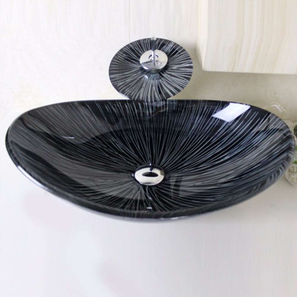 Lyon Oval Bathroom Sink with Overflow Faucet
