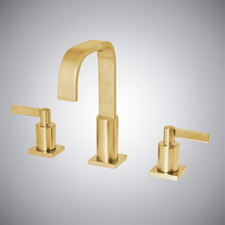 Fontana Brushed Gold In Kelowna Deck-Mounted Bathroom Sink Faucet