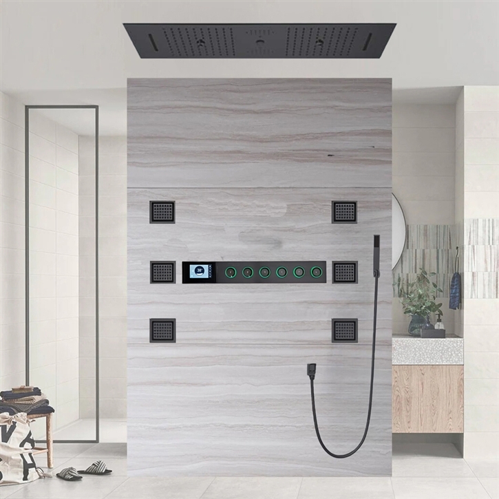 Selano matte black smart digital shower system