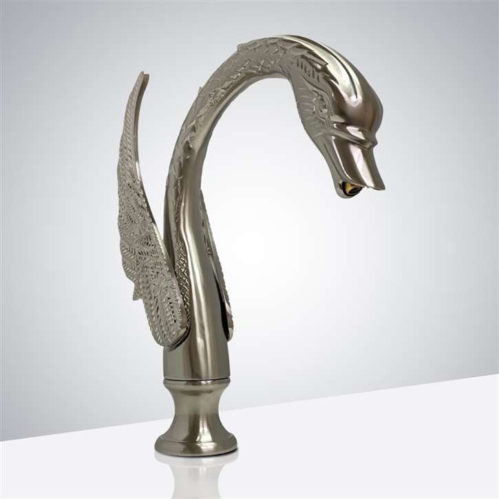 Fontana Udine Brushed Nickel Swan Inspired Hands-free Faucet