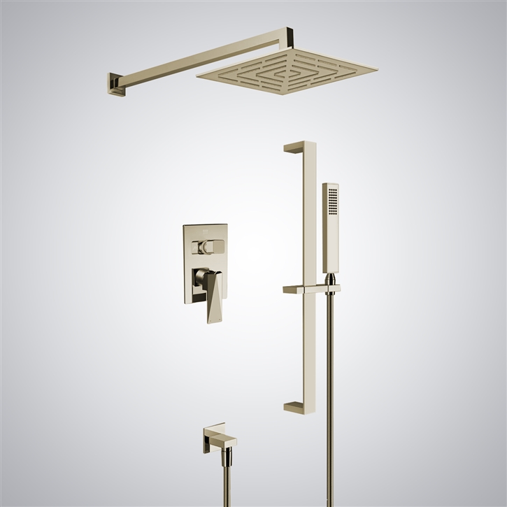 Bravat Champagne Rainfall Wall Mounted Shower System