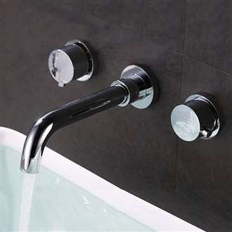Paros Wall Mount Double Handle Bathroom Commercial Sink Tap 