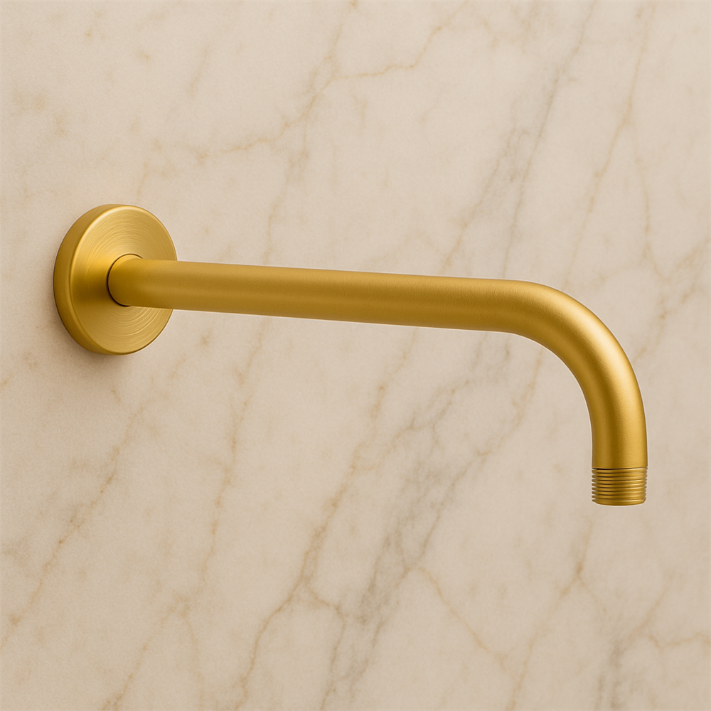 Fontana Fasano Brushed Gold Wall Mount Shower Head Arm with 1/2 Inch NPT Thread