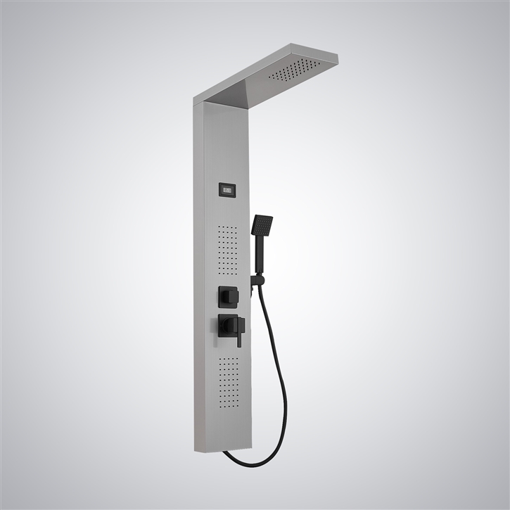 FontanaShowers Zenith Mist Matte Black  and Nickel Shower Panel