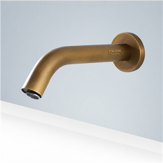 Antique Bronze Lavatory Commercial Automatic Sensor Bathroom Sink Vessel Faucet