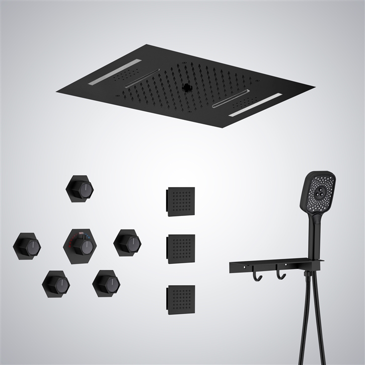 Fontana Igny LED Music Shower Set in Matte Black | Modern Luxury ...