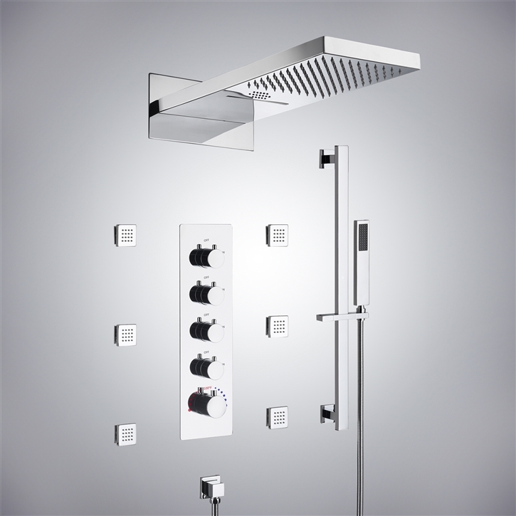 Fontana Elancourt Chrome LED Musical Shower Set