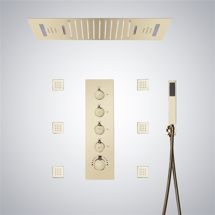 Fontana Binasco Champagne LED Musical Shower System - Luxury Shower ...