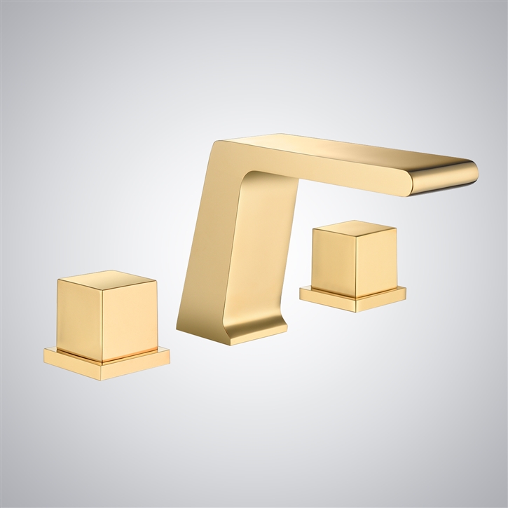 Fontana Mouvaux Brushed Gold Deck Mounted Basin Faucet