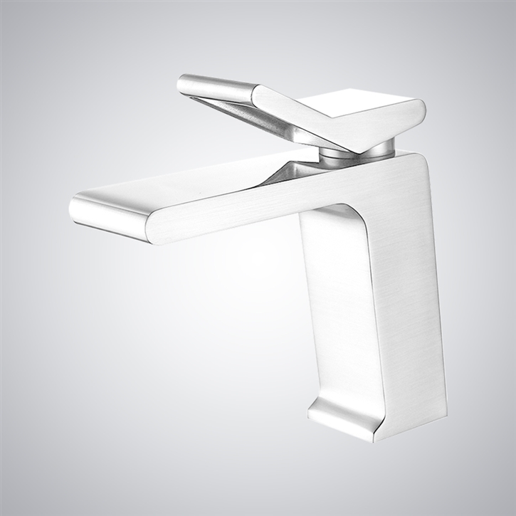 Fontana Adria Matte White Single Handle Waterfall Faucet