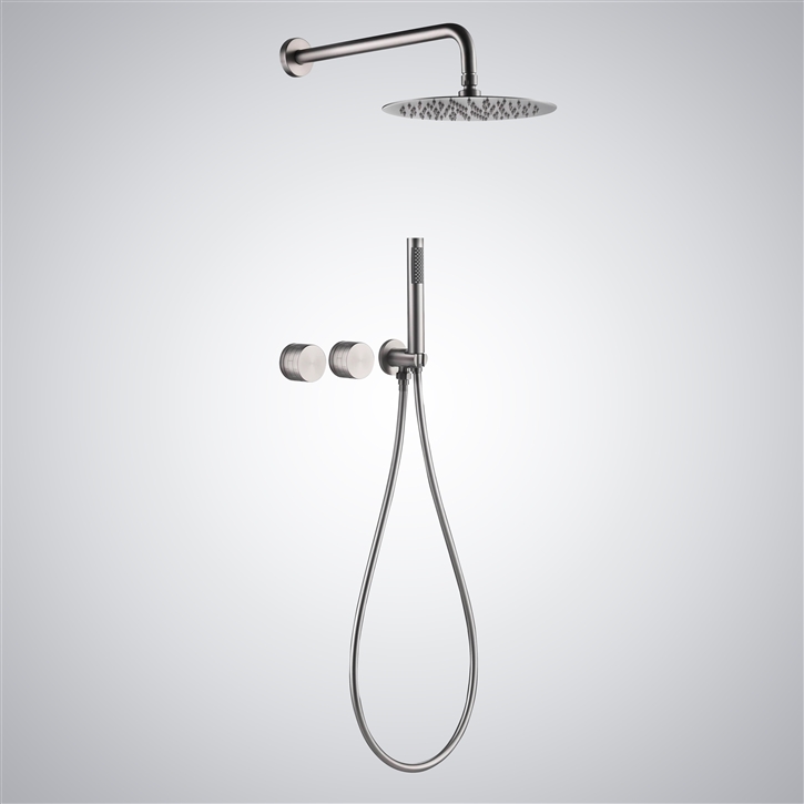 Fontana Turin Shower System Featuring A Brushed Nickel Finish