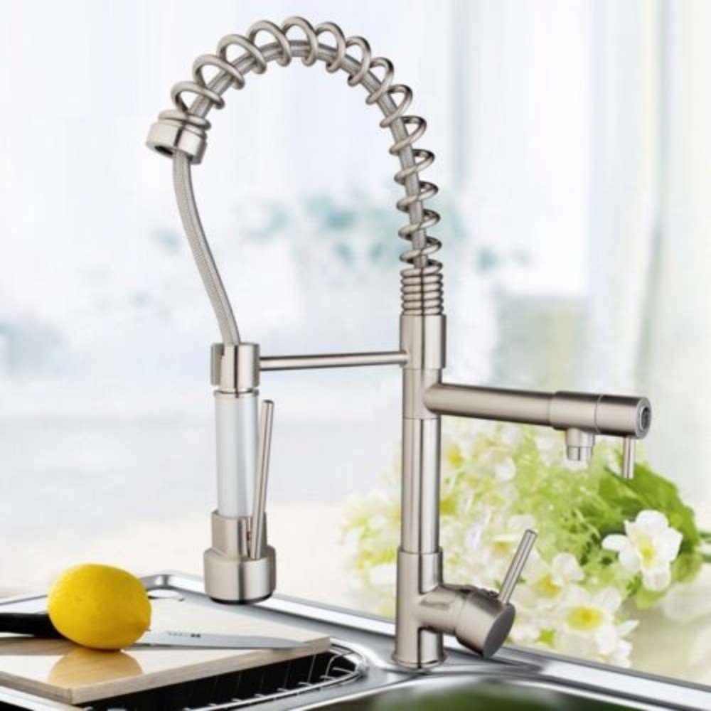 Fontana Vienna Single Handle Pull-Down Kitchen Faucet with 360-Degree Rotation