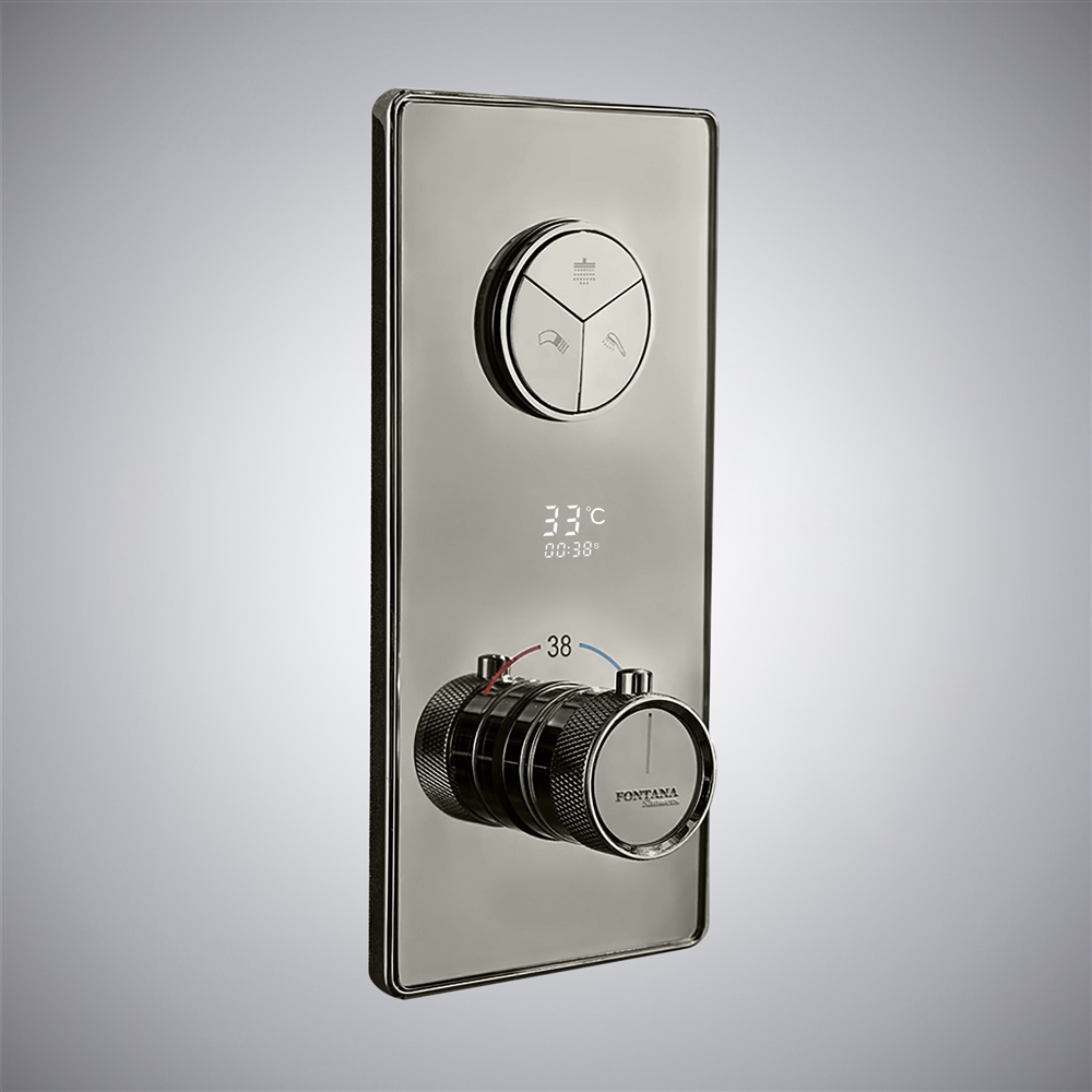 Fontana Gun Metal Gray In Waterproof Thermostatic Mixing Valve