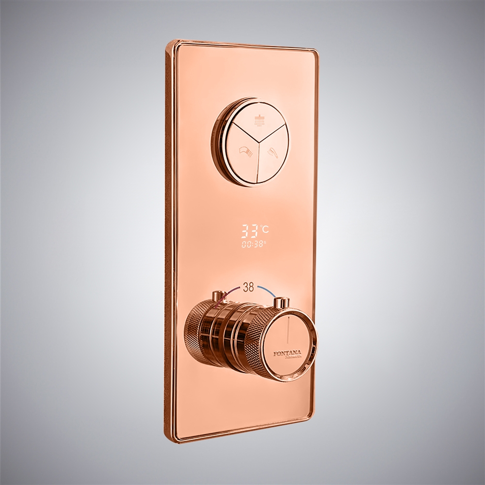 Fontana Rose Gold In Waterproof Thermostatic Mixing Valve