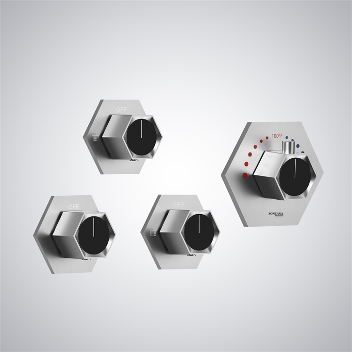 Fontana Tyrone Chrome Finish Wall Mount Thermostatic Mixer Valve