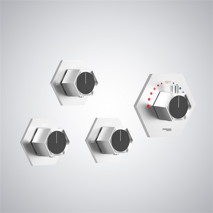 Fontana Tyrone Thermostatic Shower Mixer in  Matte White Finish