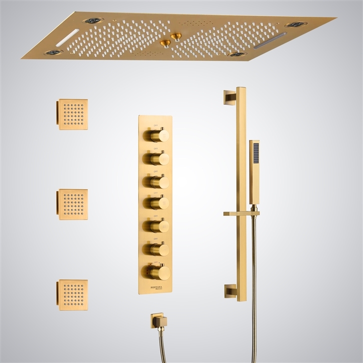 Fontana Occitania  Luxe Gold LED & Music Shower System