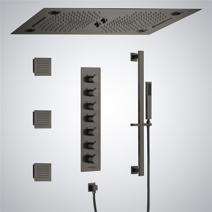 Fontana Occitania Gun Metal Grey Shower System With Music and LED