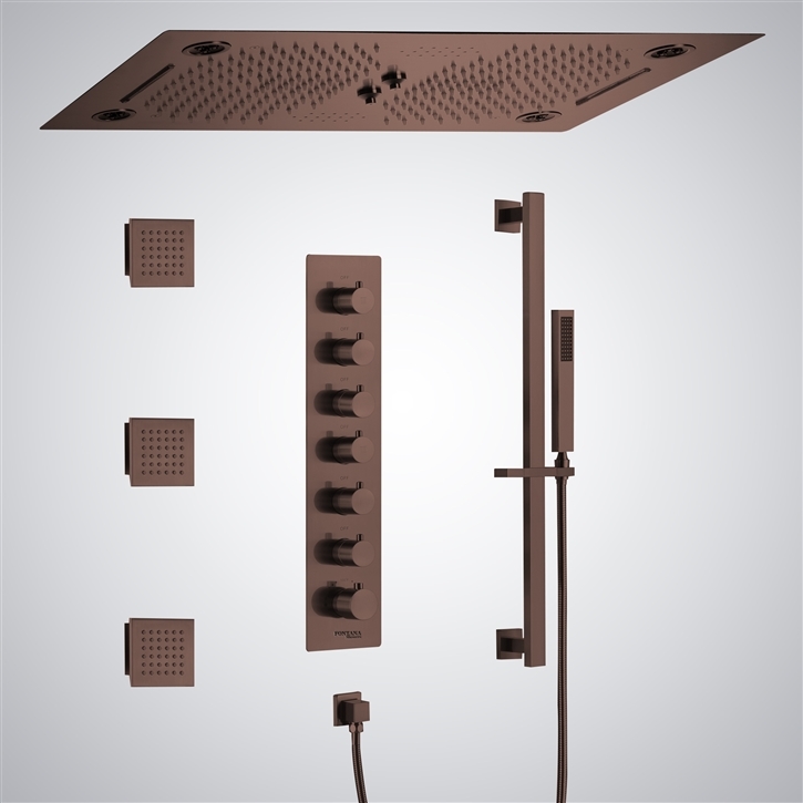 Fontana Occitania 2.5 GPM LED Shower System in Oil Rubbed Bronze Finish