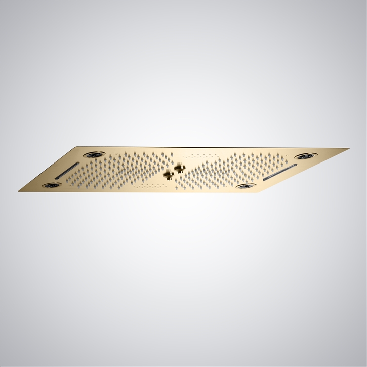 Fontana Occitania  Brushed Gold 28 Inches Ceiling Embedded LED Shower Head