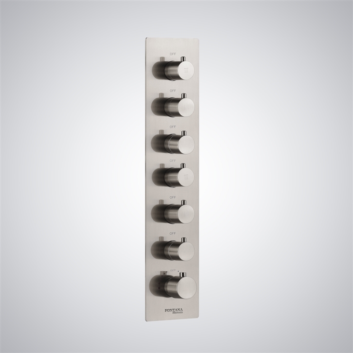 Fontana Occitania Brushed Nickel 6-Function With Rainfall & LED Lighting Shower Mixer