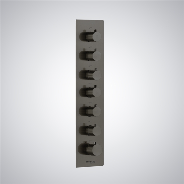 Fontana Occitania Gun Metal Gray 6-Handle With Customizable LED & Bluetooth Audio Shower Mixer