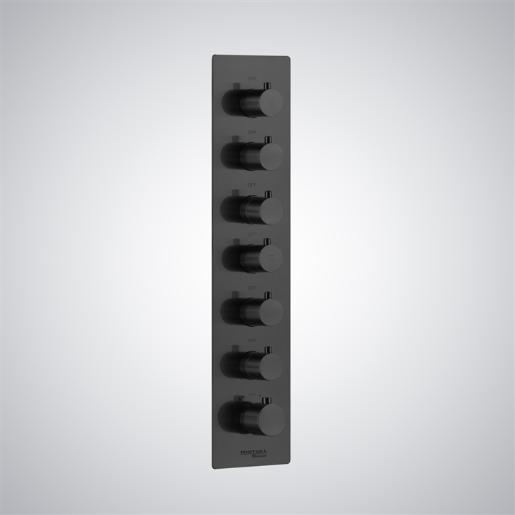 Fontana Occitania Matte Black With Waterfall, Massage, & LED Music System Shower Mixer