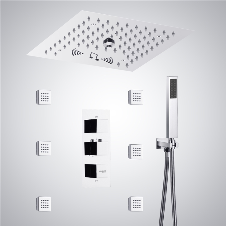 Fontana Mayotte Chrome Multifunctional LED & Music Shower System