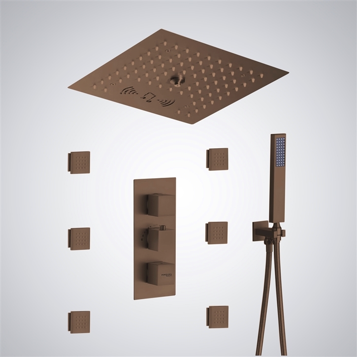 Fontana Mayotte Powerful 4 Function LED & Musical Shower Set in Oil Rubbed Bronze