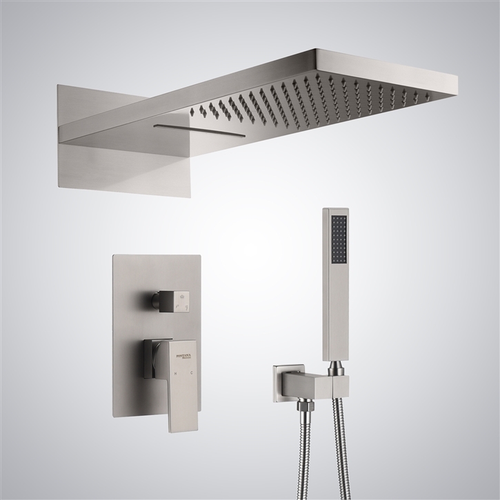 Fontana Normandie 3 Way Functional Brushed Nickel LED & Music Shower Set